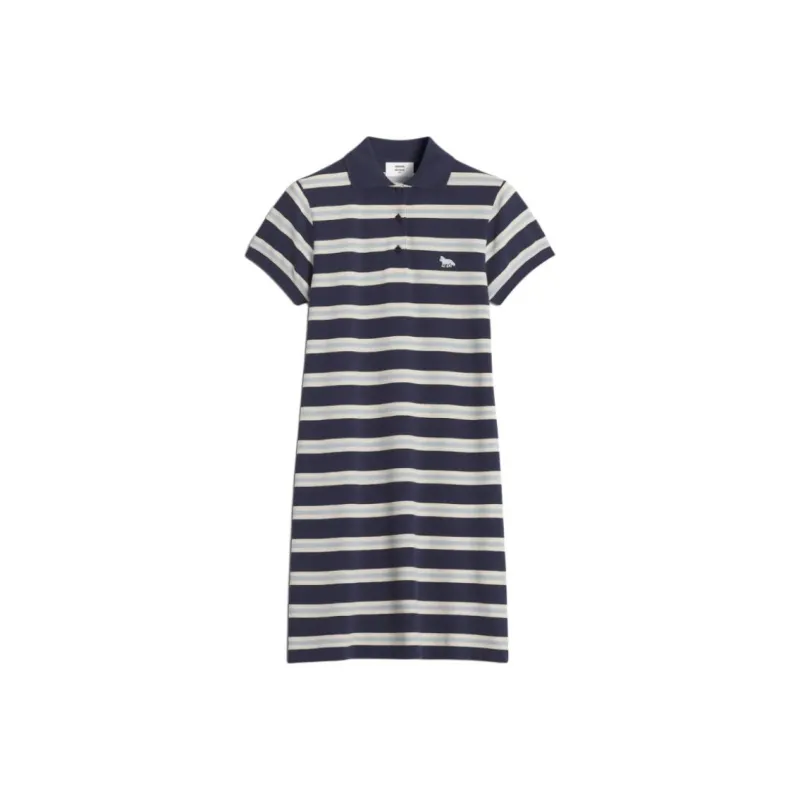 Maison Kitsune Short Sleeved Dress Women's Ink Blue-0