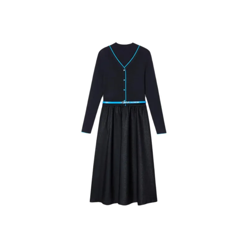 PSALTER Long Sleeved Dress Women's Navy Blue-0