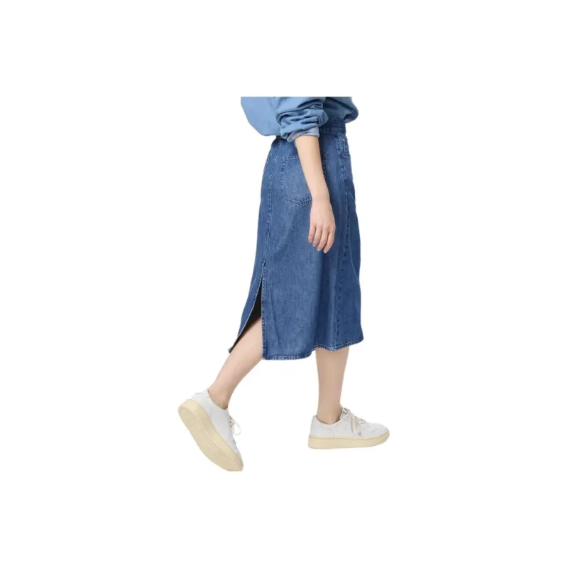 UNIQLO Denim Long Skirts Women's Blue-0