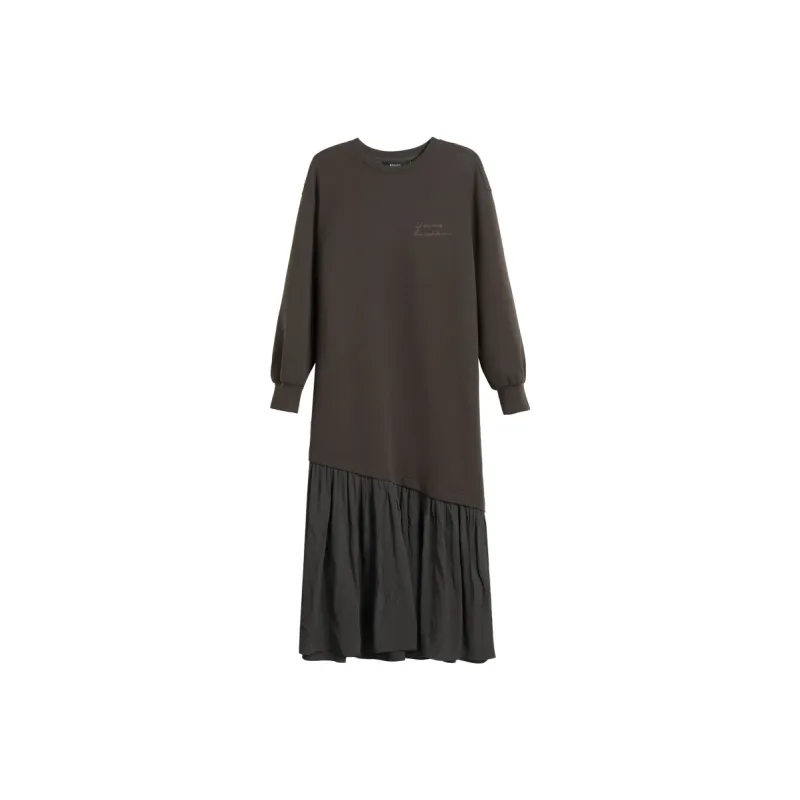 Olrain Long Sleeved Dresses Women's Carbon Gray-0