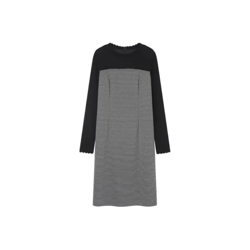 FINITY Long Sleeved Dresses Women's Black White Jacquard-0