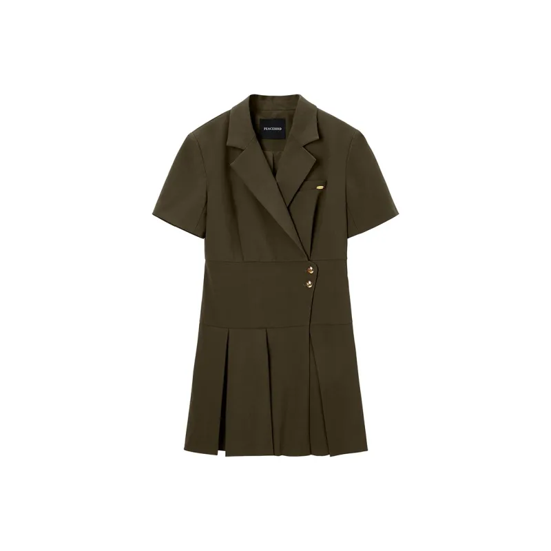 PEACEBIRD Short-Sleeved Dresses Women's Brown-0