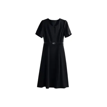 She Enjoys Short Sleeved Dress Women's Black
