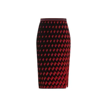 Diane Von Furstenberg SS25 Knit Long Skirts Women's Red