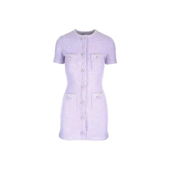 Self portrait Short Sleeved Dress Women's Purple