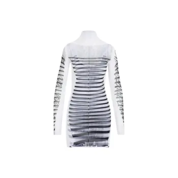 Jean Paul Gaultier Marinère Mesh Striped Mini Dress