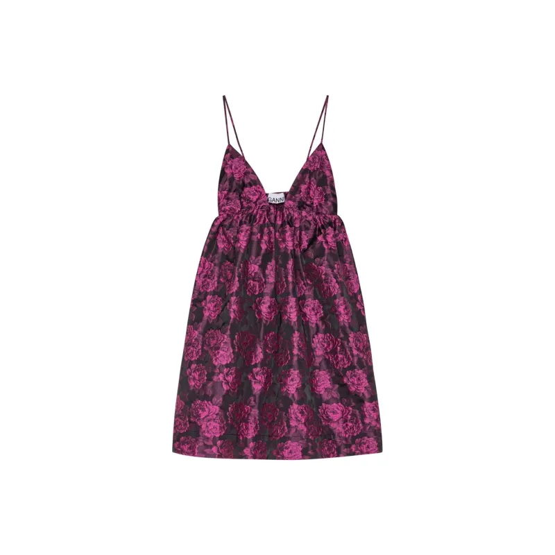 GANNI Jacquard Slip Dress-0