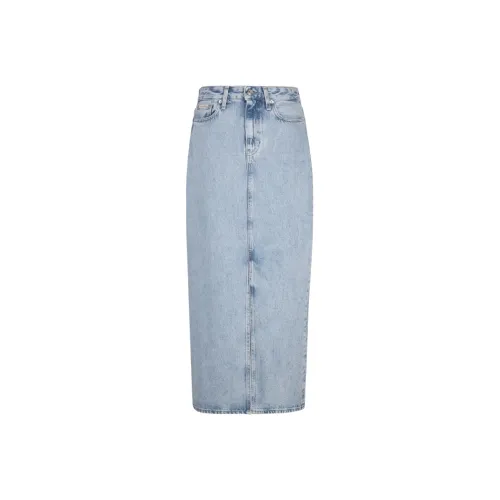 CALVIN KLEIN Denim Long Skirts Women's Denim Light Blue