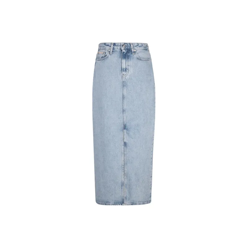 CALVIN KLEIN Denim Long Skirts Women's Denim Light Blue-0