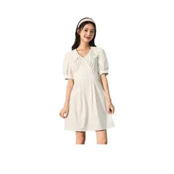 Tonlion Short Sleeved Dress Women's White