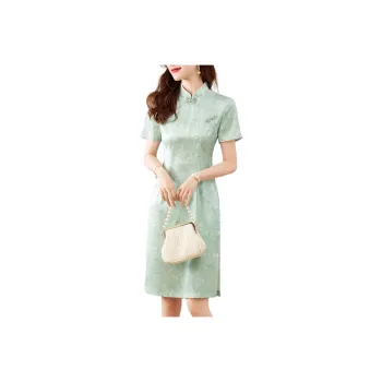 Mo Han Yi Mei Short Sleeved Dress Women's Mint Green
