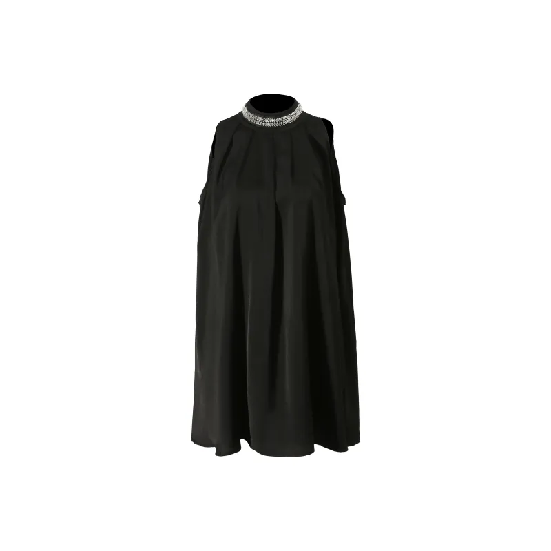 Udon House Sleeveless Dress Women's Black-0