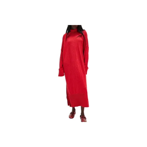 FREE PEOPLE Faye Sweater Midi Long-Sleeved Dresses Women's Rubies Combo/Ruby Combination