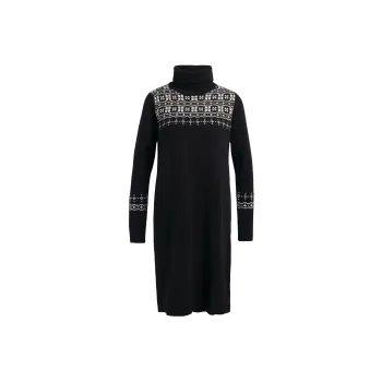 BARBOUR Herring Knitted Dress Long-Sleeved Dresses Women's Black