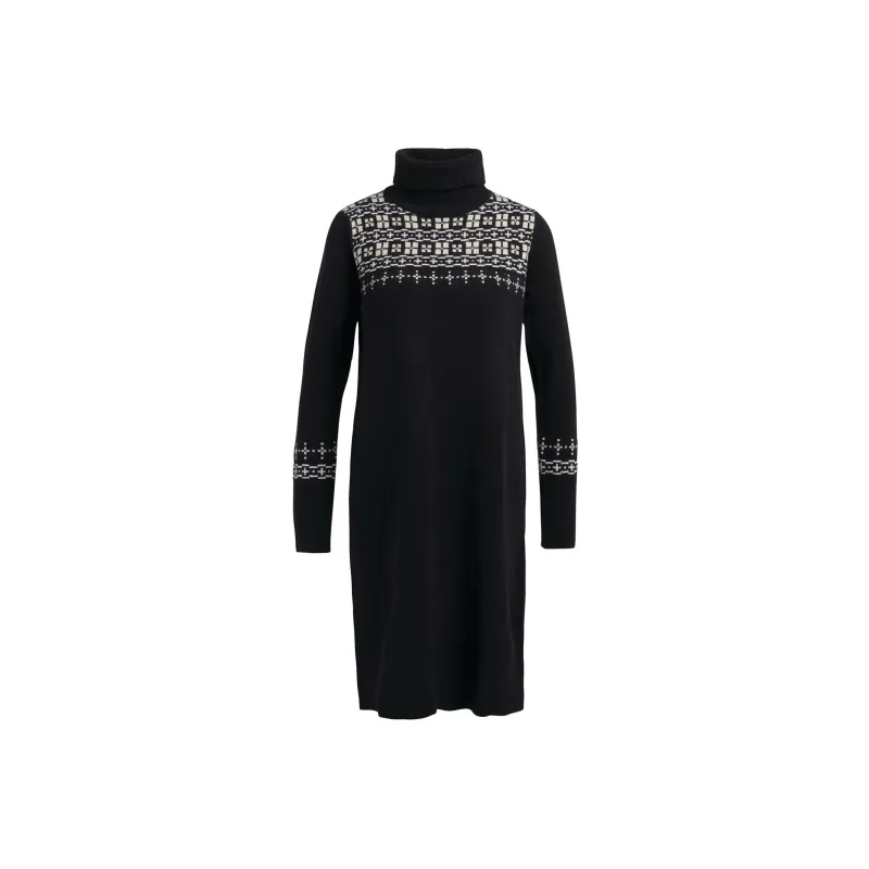 BARBOUR Herring Knitted Dress Long-Sleeved Dresses Women's Black-0