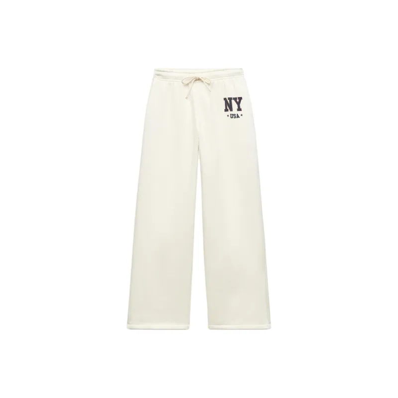 ZARA Knitted Sports Pants Women's Natural Color-0