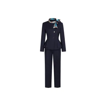DonnaZilan Business Suits Women's Navy Blue