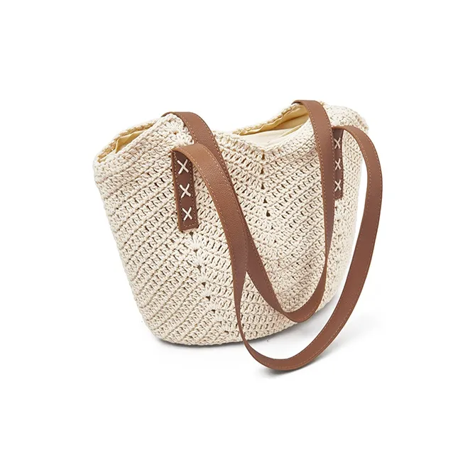 Old Man's Head Fabric Tote Bag, Shoulder Bag Women's Ecru/Khaki-2