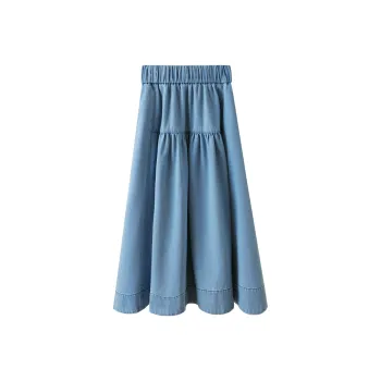 NancyCavally Denim Long Skirt Women's Blue