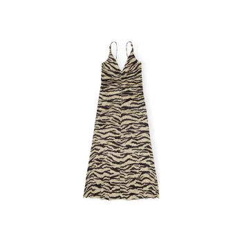GANNI Sleeveless Dresses Women's Khaki
