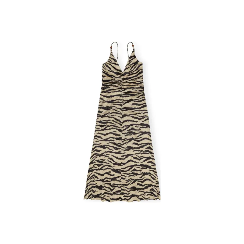 GANNI Sleeveless Dresses Women's Khaki-0