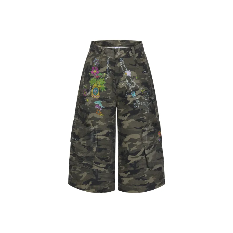 BETWEENAND Cargo Pants Women's Camouflage-0