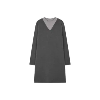Mo Han Yi Mei Long Sleeved Dress Women's Dark Gray