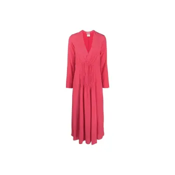 ISABEL MARANT Ruched V Neck Midi Dress