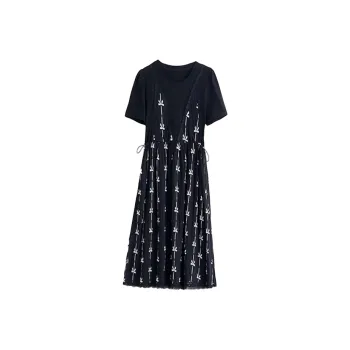 Mapping Short-Sleeved Dresses Women's Black