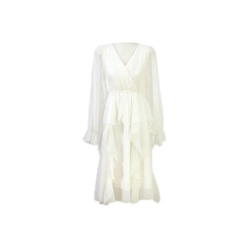 Udon House Long Sleeved Dress Women's Ecru-0
