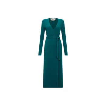 DVF Diane Von Furstenberg FW23 Long-Sleeved Dresses Women's Dark Green