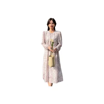 Emodues Long Sleeved Dresses Women's Purple