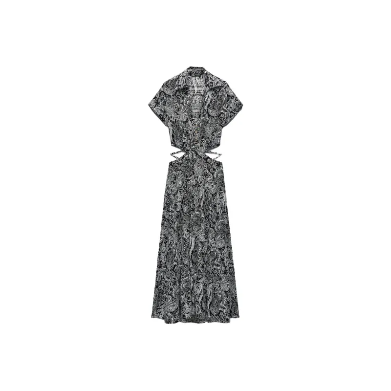 ZARA Short-Sleeved Dresses Women's Black/White-0