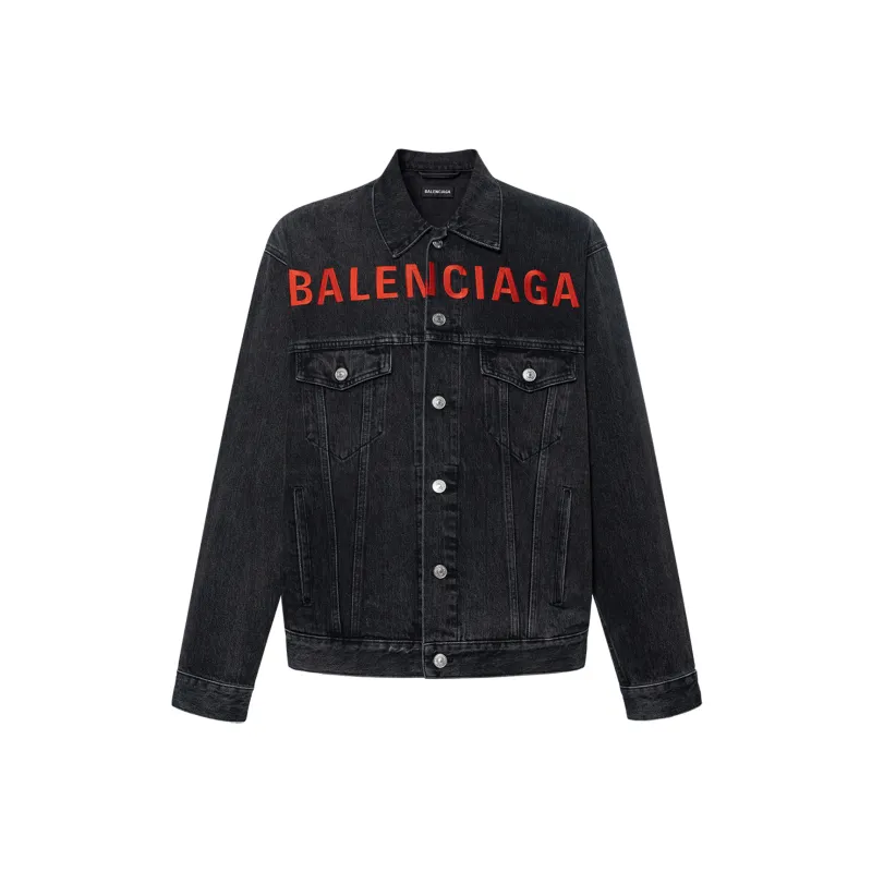 Balenciaga Denim Jacket Regular Fit Men's Black-0