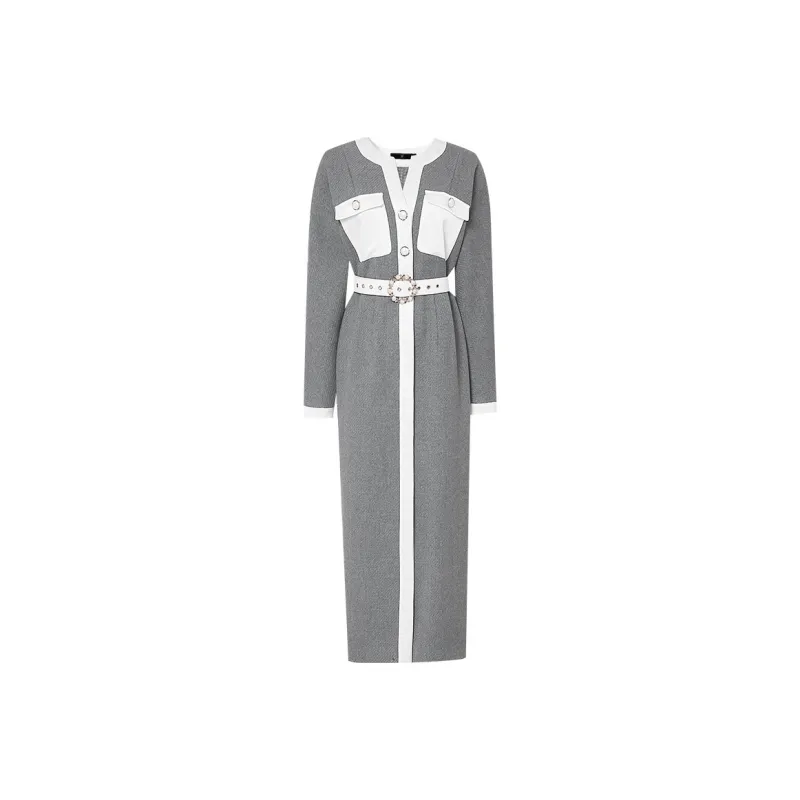 Duffy Fashion Long Sleeved Dresses Women's Gray-0