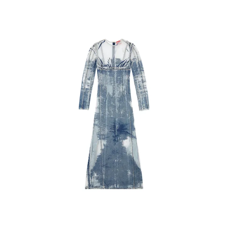 DIESEL Long-Sleeved Dresses Women's Blue-0