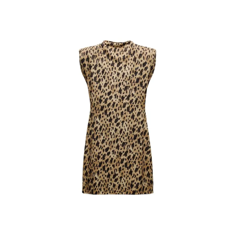 ZARA ZW Series Sleeveless Dress Women's Leopard Print-0