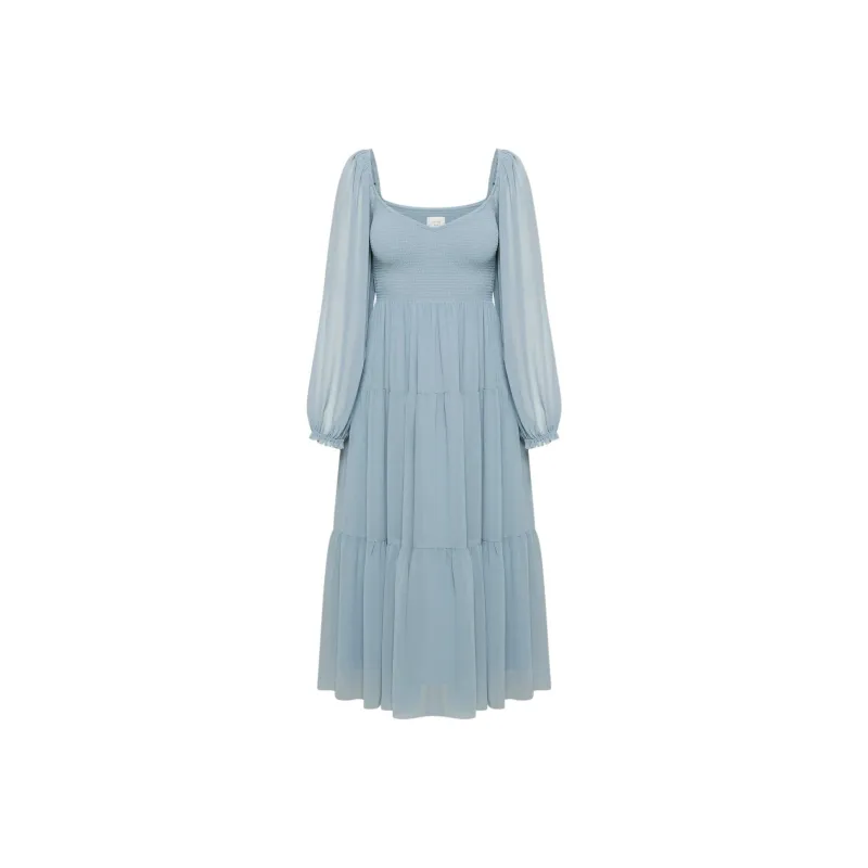 ARITZIA Wilfred Tuberose Longsleeve Dress Long-Sleeved Dresses Women's Slab Blue/Board Blue-0