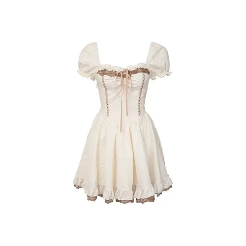 JOSR Short Sleeved Dresses Women's Apricot