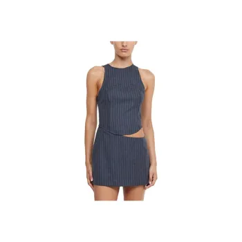 BEC+BRIDGE Sleeveless Dresses Women's Carbon Gray With Pinstripe