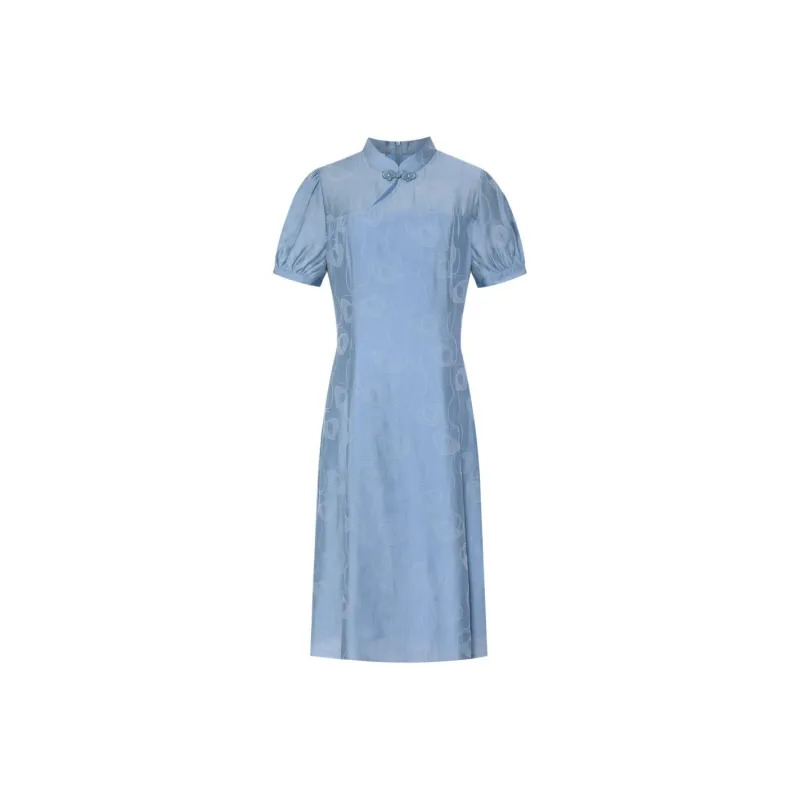 BBLLUUEE Short Sleeved Dress Women's Moonlight Blue-0