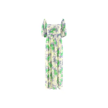 GANNI Short-Sleeved Dresses Women's Green