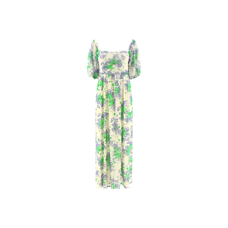 GANNI Short-Sleeved Dresses Women's Green-0