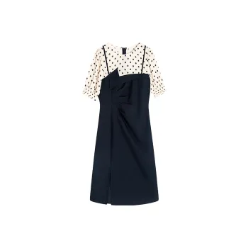 Famanxuan Short Sleeved Dresses Women's Elegant Black