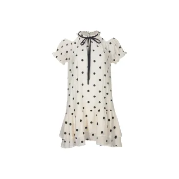 ONE PASS STUDIO Short-Sleeved Dresses Women's Polka Dot Apricot