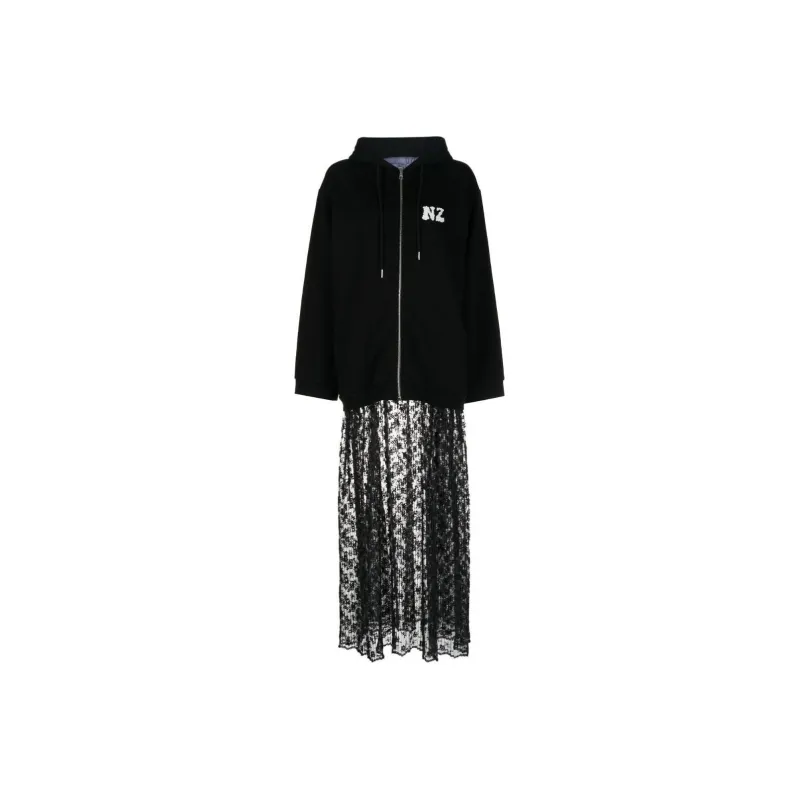 NATASHA ZINKO Combo Logo print Hoodie Dress-0
