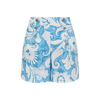 ETRO Paisley Printed Wide Leg Shorts