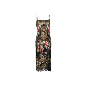 Camilla Graphic print Silk Midi Dress