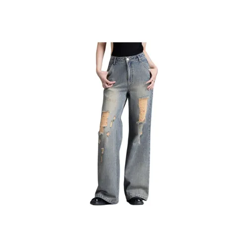 You Cow Me Pants Jeans Women's Nostalgic Blue