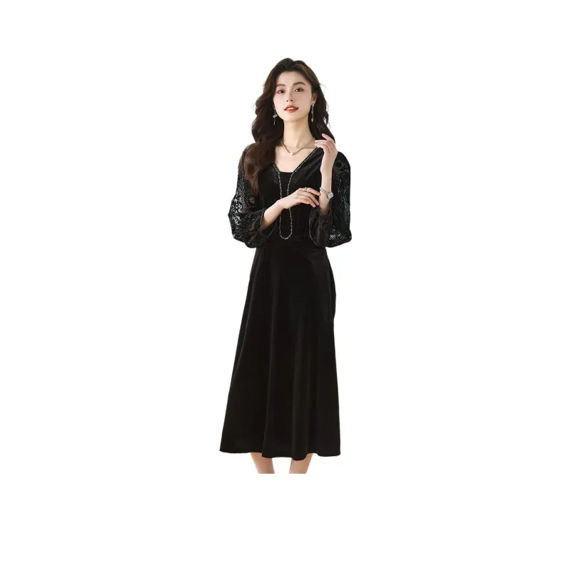 CARBAMMI Long Sleeved Dresses Women's Black-0